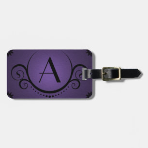 purple monogram sophistications luggage tag