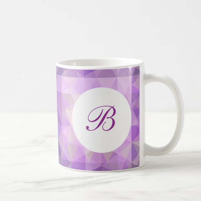 Purple Monogram Style Coffee Mug (Right)