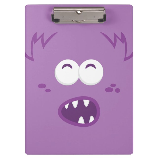 Purple Monster Face Clip Board (Front)