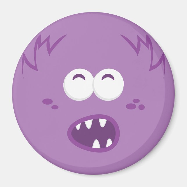 Purple Monster Face Magnet (Front)