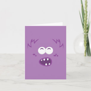 Purple Monster Face Note Card