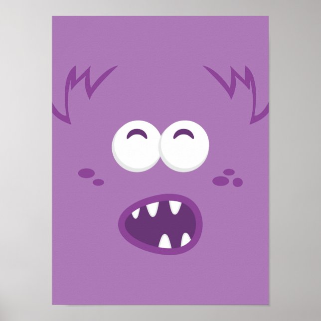 Purple Monster Face Poster Print (Front)