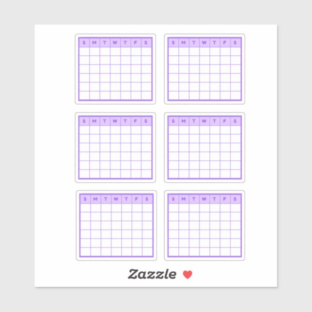 Purple Monthly Calendar (Sheet)