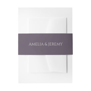 Purple Moody Floral Invitation Belly Band