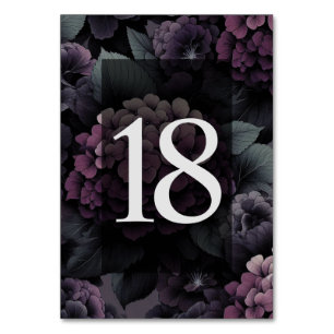 Purple Moody Floral Table 18 Number