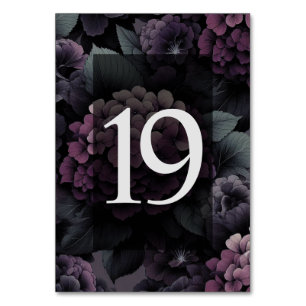 Purple Moody Floral Table 19 Number