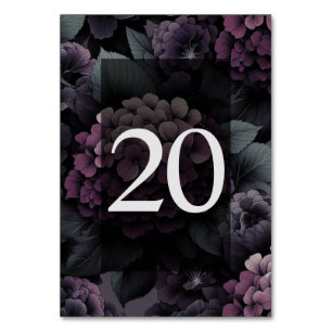Purple Moody Floral Table 20 Table Number