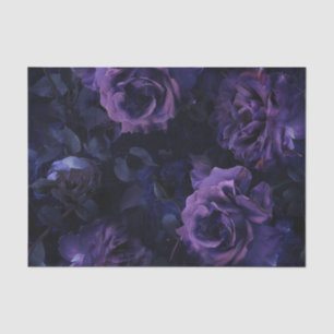 Purple Moody Roses Tissue Paper