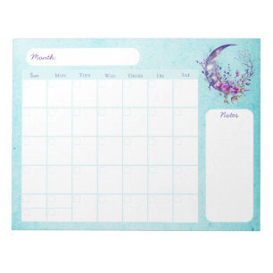 Purple Moon Calendar Notepad - 40 pages