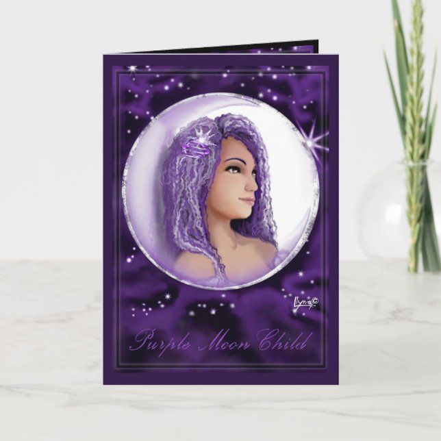 Purple Moon Child blank card (Front)