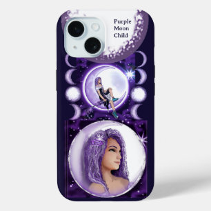 Purple Moon Child iPhone 15 Case
