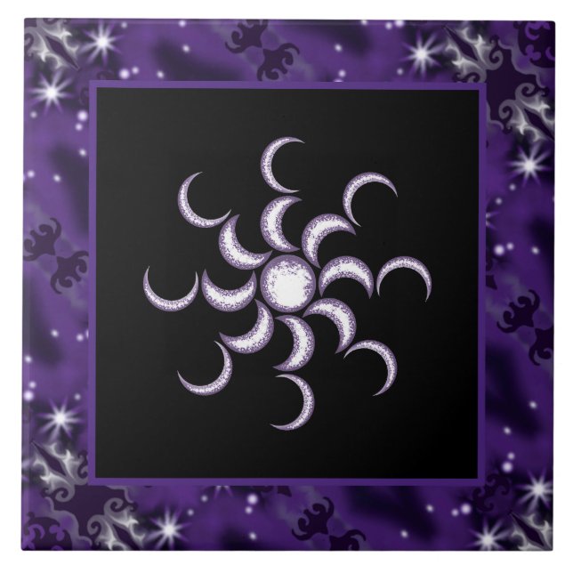 Purple Moon Child Ceramic Tile (Front)