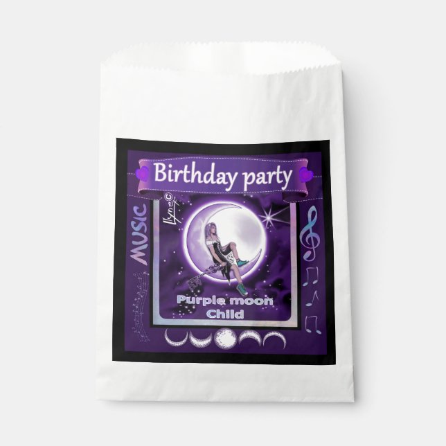 Purple moon Child Favour Bag (Front)