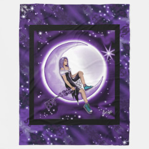 Purple Moon Child Fleece Blanket