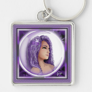 Purple Moon Child Keychain