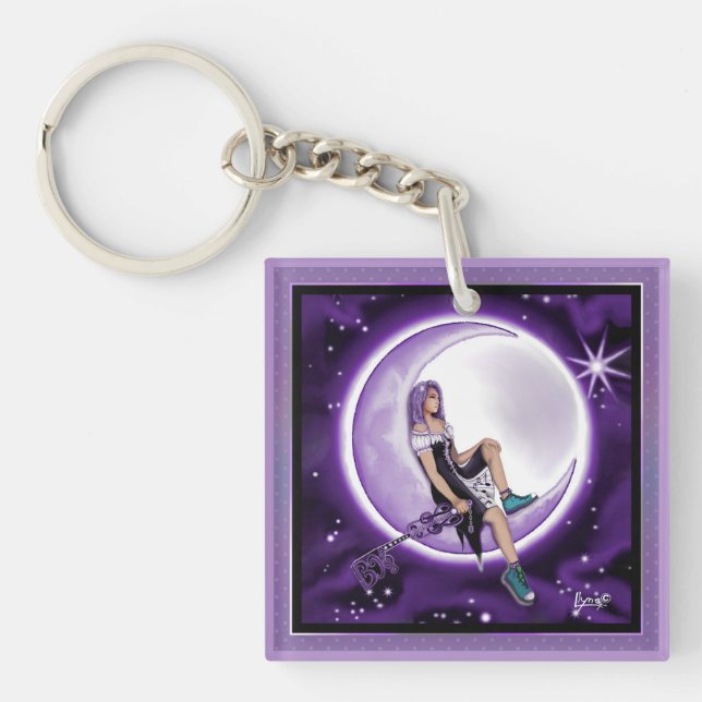 Purple Moon Child Keychain (Front)
