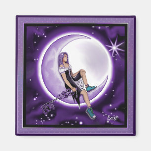 Purple Moon Child Magnet