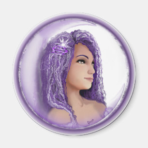 Purple Moon Child Magnet
