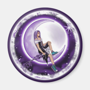 Purple Moon Child Magnet