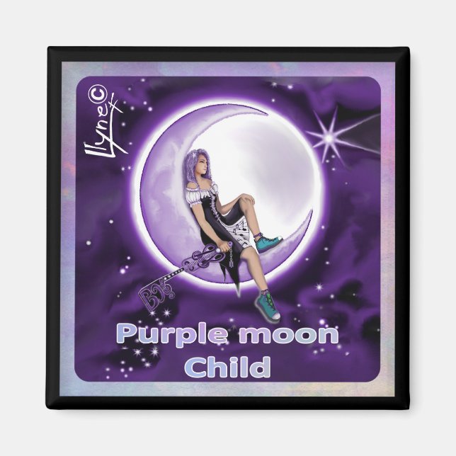 Purple Moon Child Magnet (Front)