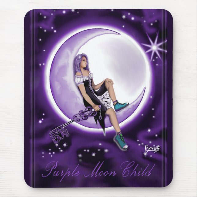 Purple moon Child Mouse Pad (Front)