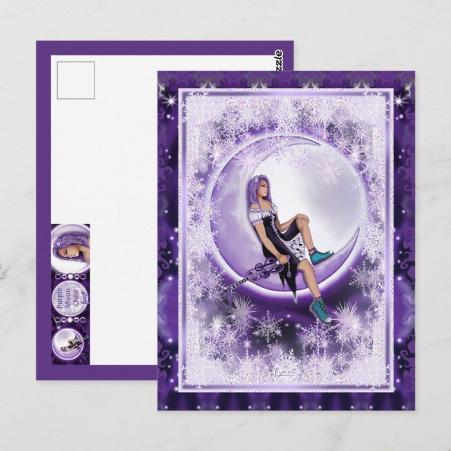 Purple Moon Child Postcard (Front/Back)