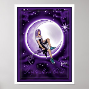 Purple Moon Child Poster