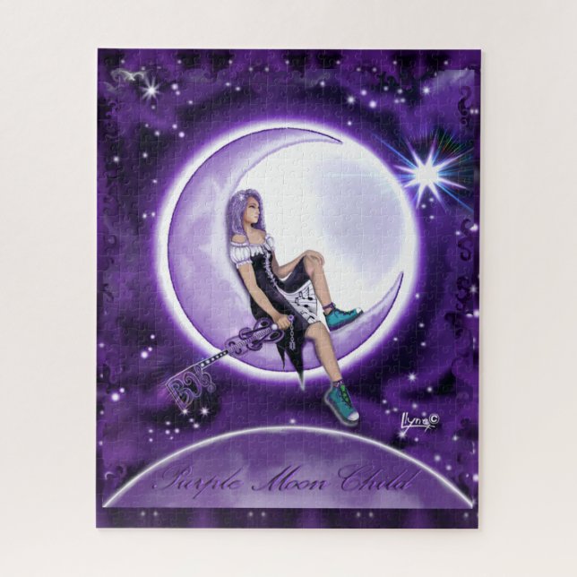 Purple Moon Child Puzzle (Vertical)