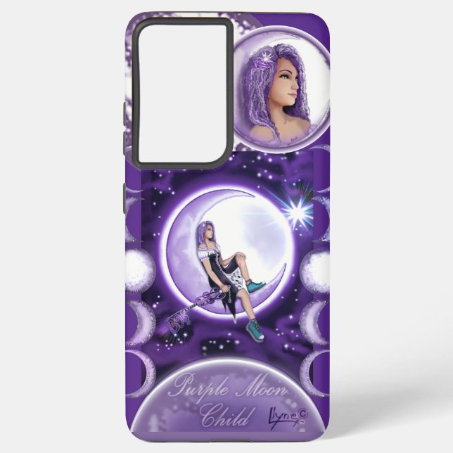 Purple Moon Child Samsung Galaxy S21 Ultra Case (Back)
