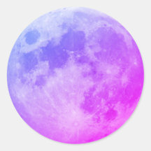 Purple Moon Classic Round Sticker
