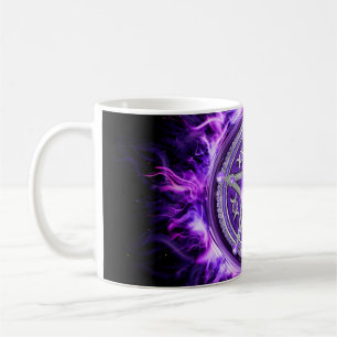 Purple Moon Pentagram Coffee Mug