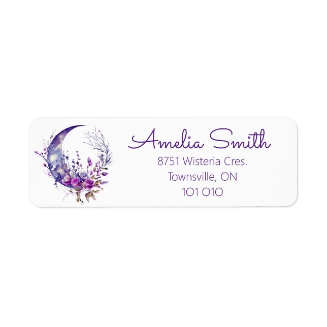 Purple Moon Return Address Label (Front)