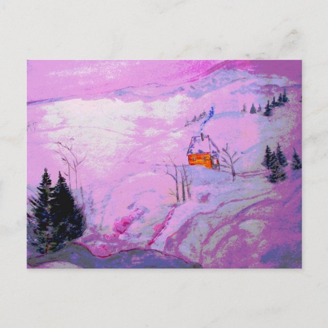 purple moon snow postcard (Front)