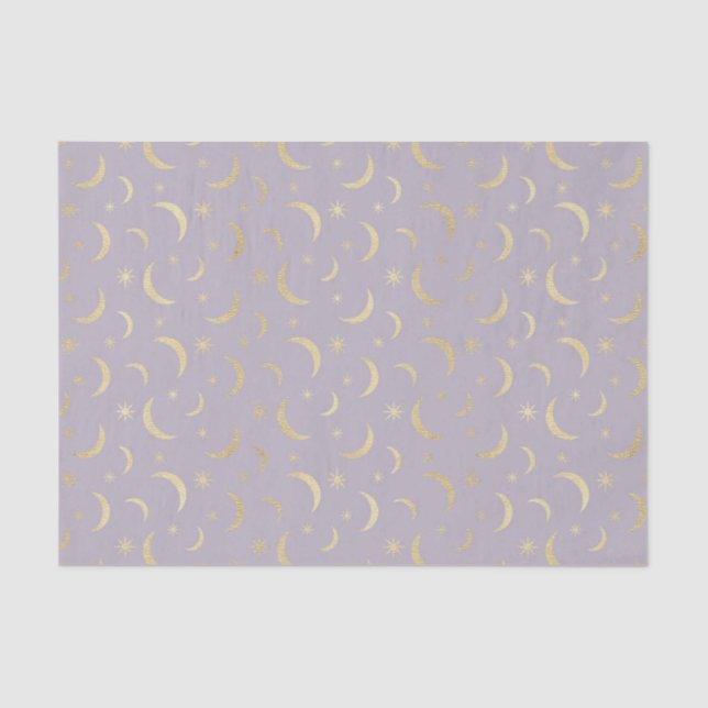 Purple Moon Stars  (Design 8 of the Purple Series) Tissue Paper (Front)