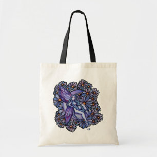 Purple MoonChild Fairy Moon Child Floral Faeries Tote Bag