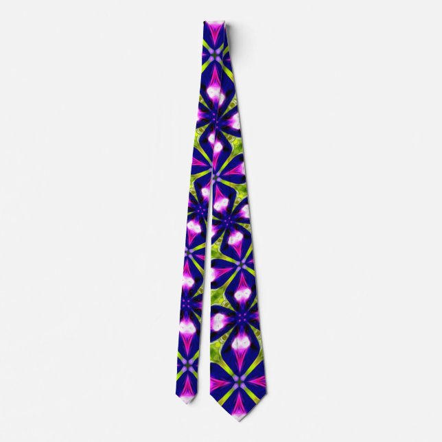 Purple Morning Glories Pattern Tie (Back)