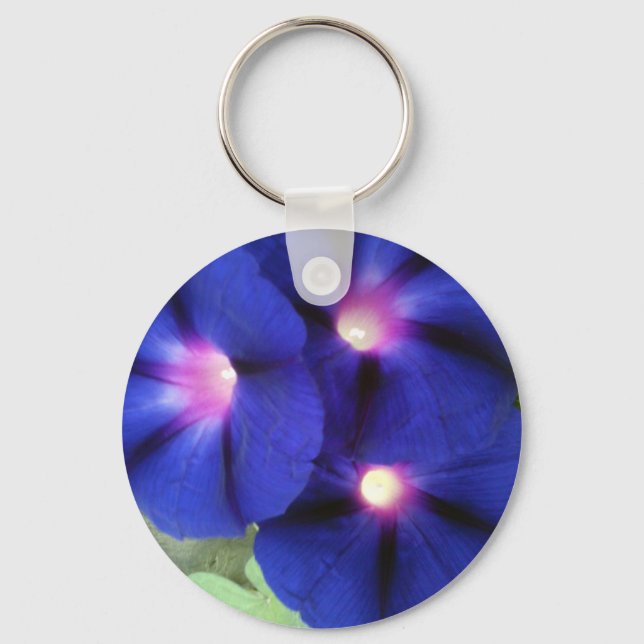 Purple Morning Glory Flower Key Chain (Front)