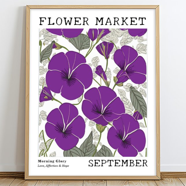 Purple Morning Glory September Birth Flower Market Poster (Creator Uploaded)