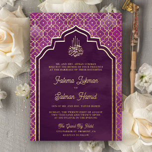 Purple Moroccan Arch Muslim Wedding Gold