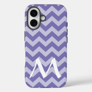 Purple Moroccan Moods Chevrons with Monogram iPhone 16 Case
