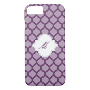 Purple Moroccan Pattern w/ Monogram iPhone 7 Cases
