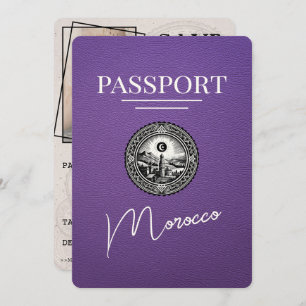Purple Morocco Passport Save The Date