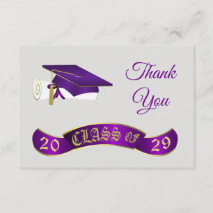 Purple mortar, class of any year Thank You Card
