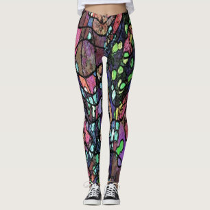 Purple Mosaic Design Leggings