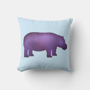 Purple Mosaic Hippo Cushion