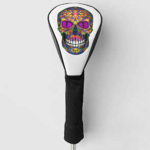 Purple Mosaic Sugar Skull Zombie Driver Covers