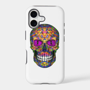 Purple Mosaic Sugar Skull Zombie iPhone X Case