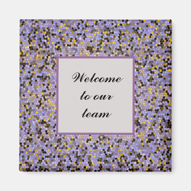 Purple Mosaic Welcome to Our Team Business Magnet (Front)