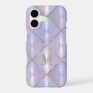 Purple Mother of Pearl with Gold Monogram