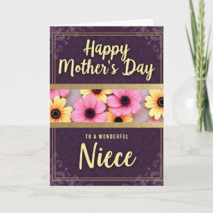 Purple Mothers Day Wishes Card